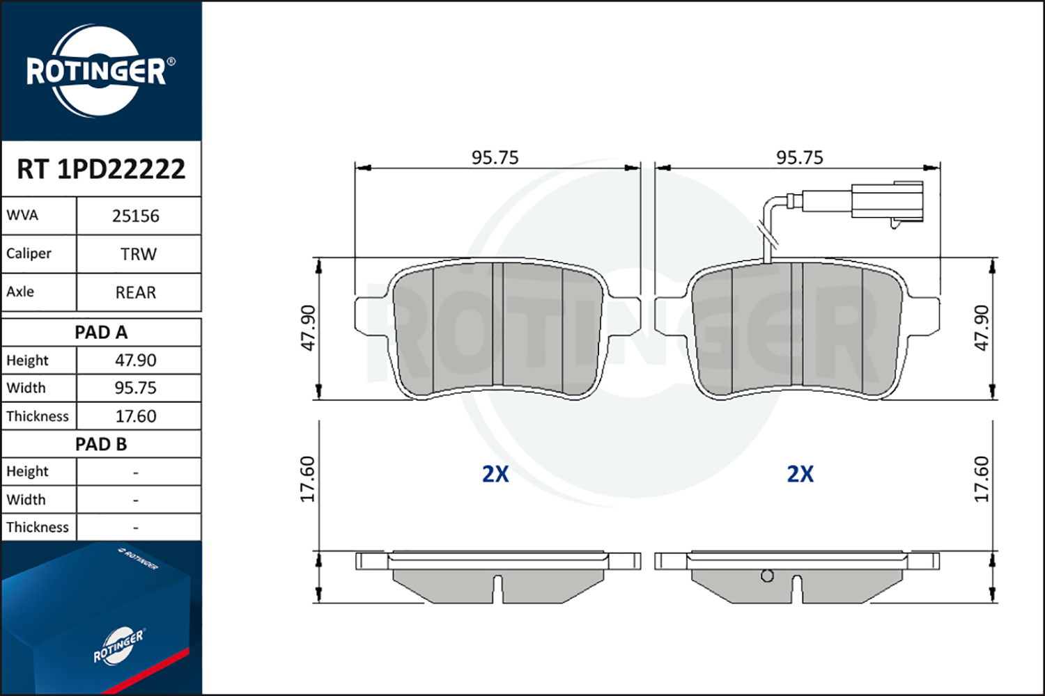 Sada brzdových platničiek kotúčovej brzdy ROTINGER